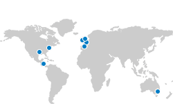 Présence de STid Groupe dans le monde sur une carte